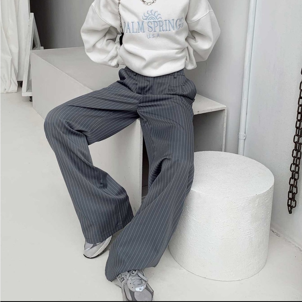 Archer pinstripe pants in grey